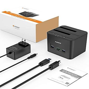 dtf printer: FIDECO USB 3.0 — двойная док-станция для жёстких дисков 2.5" / 3.5" — 2