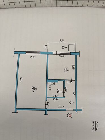 купить квартиру в токмаке кыргызстан: 1 комната, 48 м², 108 серия, 9 этаж, ПСО (под самоотделку)