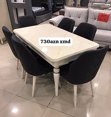 Masa və oturacaq dəstləri: Yemək masası və 6 ədəd stul dəsti - Komplekt: 1 ədəd dikdörtgan masa — 221