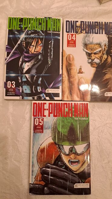 one punch man: 'one punch man' mangasının 3-4 və 5 ci cildləri. hər biri türkcədir