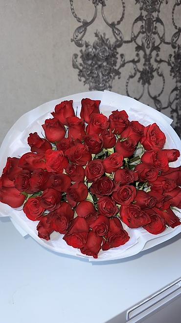 цветы даром: 🌹 Красные розы — 51 шт. Цена сегодня — 4 000 сом ❤️ 🤝 Торг уместен — 1