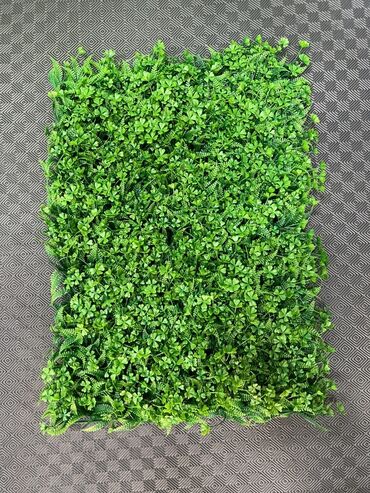 Süni güllər: Süni yaşıl divar paneli müxtəlif yaşıl yarpaqların və qırmızı — 12