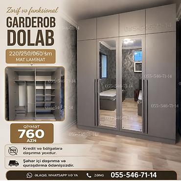 Zərif və funksional gardirob dolabı - Ölçülər: 220/250/060 sm -