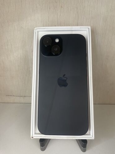 Tecno: IPhone 15, Б/у, 128 ГБ, Черный, Чехол, Коробка, Кабель, 89 %