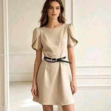 tiffany haljine: Elegantna ženska haljina A-kroja sa kratkim puf rukavima. Okrugli — 3