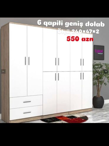 Sifarişlə dolablar: Düz dolab, Yataq otağı üçün, Paltar üçün, Açılan, Quraşdırıla bilən, 5 qapı — 20