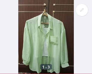 блузка цвета хаки: Блузка, Однотонный