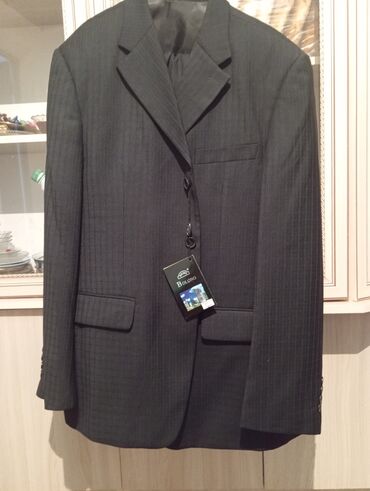 мужское пальто: Костюм 6XL (EU 52), цвет - Черный