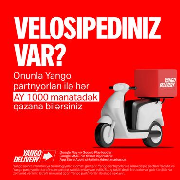 sumqayıtda is elanları 2023: Moto-kuryer tələb olunur, Həftəlik ödəniş, Təcrübəsiz