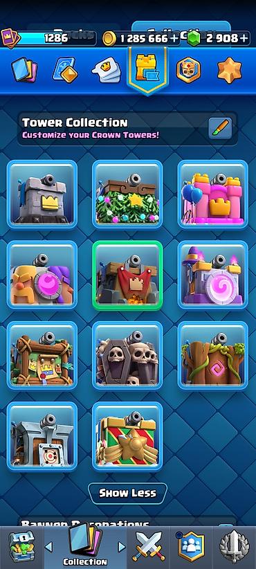 Kolleksiya kartları: Clash Royale oyun hesabı salam aleykum hesab normal hesabdı içinde 15 — 9