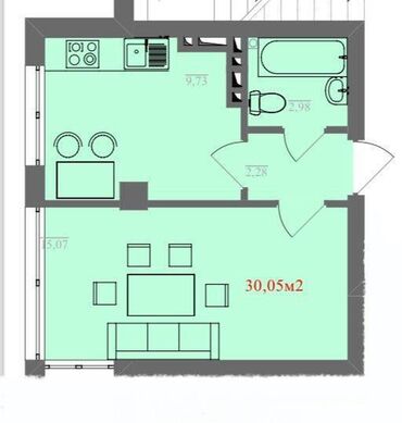 Продажа домов: 1 комната, 30 м², Элитка, 2 этаж, ПСО (под самоотделку)