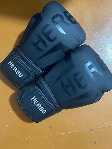 İdman və hobbi: HERBO boks əlcəkləri – qara rəng, mat dizayn - Növ: boks/ kickboks/ — 1