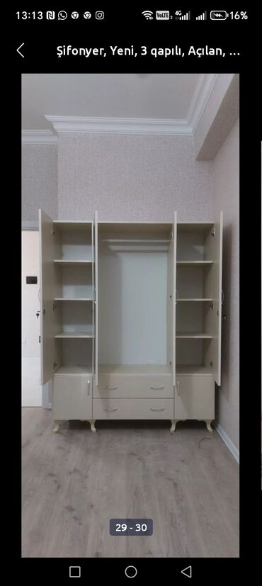 Dolablar: Yeni, 3 qapılı Düz dolab, Dolab-asılqan -da lalafo.az — 28 Dolablar: Yeni, 3 qapılı Düz dolab, Dolab-asılqan — 28