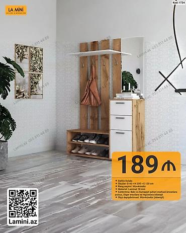 Dolablar: Dəhliz dolabı – La Mini, Kod: 1734 - Ölçü: D 40 x H 200 x E 120 sm - — 1