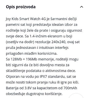 Ručni satovi: MOYE JOY 4G – pametni sat za decu NOVO! saljem nakon uplate ili licno — 9