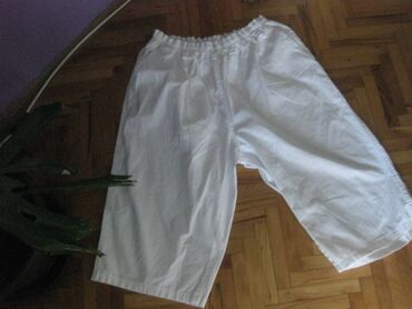 pantalone sa širokim nogavicama: 8XL (EU 56), Pamuk, bоја - Bela, Jednobojni