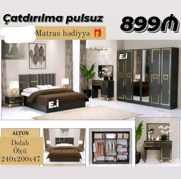 ucuz yataq destleri: *Yataq Dəsti 899Azn💥* 🎁Matras hədiyyə ✔️Rəng seçimi var *✔️Şəhər