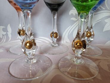 Čaše: Case za vino kristal,rucni rad Bohemija 1950godina +. Case komada 6 — 5