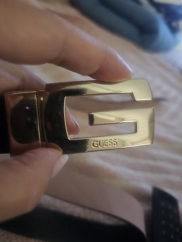 torbe za plažu: GUESS muški kožni kaiš - Model: klasičan crni kaiš sa velikom — 6