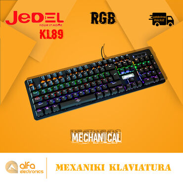 işıqlı klaviatura: Jedel Kl89 Mechanical Keyboard (Mexaniki Klaviatura) Alfa Electronics
