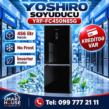 Elektronika: Yeni 2 qapılı Yoshiro Soyuducu Satılır, rəng - Qara, Kredit var — 1