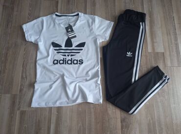 hm kombinezon: Adidas ženski komplet majica i helanke Novo Majica pamuk Helanke