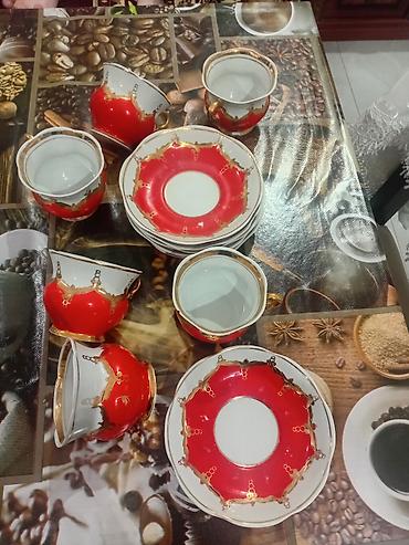 qırmızı qarağat: Çay dəsti, rəng - Qırmızı, Farfor — 2