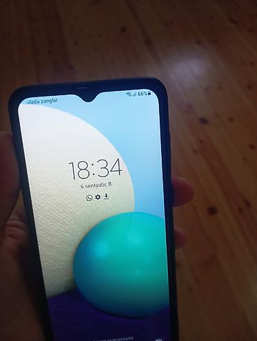 samsung monitor: Samsung Galaxy A02, 32 GB, rəng - Qara, İki sim kartlı — 3