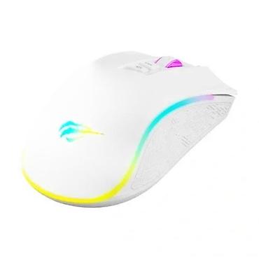 dvi kabel: Gejming miš – žičani, beli, sa RGB osvetljenjem - Ergonomski — 2