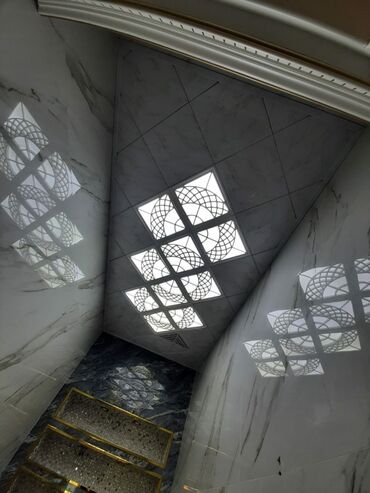 ламбир на потолок: Dekorativ işıqlı tavan panelləri - Material: asma tavan üçün modul