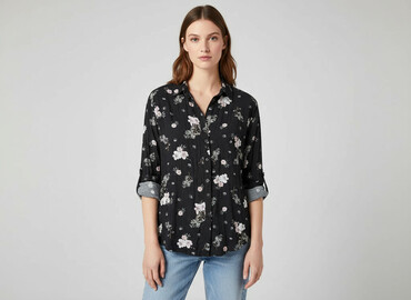 koszula z piórami przy rękawach: H&M Divided, Koszula damska, rozmiar L