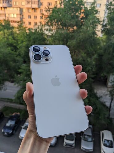 12 про макс цена бишкек бу: IPhone 13 Pro Max, Колдонулган, 128 ГБ, Matte Silver, Каптама, Куту, 88 %