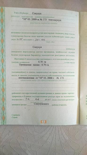 Жер тилкелери: 70 соток, Бизнес үчүн — 5