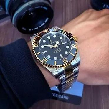 Ručni satovi: PAGANI DESIGN PD-1639 - 43mm -Zlatna/Crna- Rolex Submariner Potpuno — 7