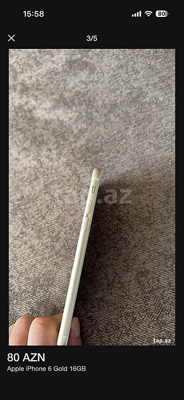 iphone 4s adapter: IPhone 6, 16 GB, Qızılı, Barmaq izi — 3