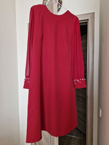 4xl: Повседневное платье, Осень-весна, Длинная модель, 4XL (EU 48)