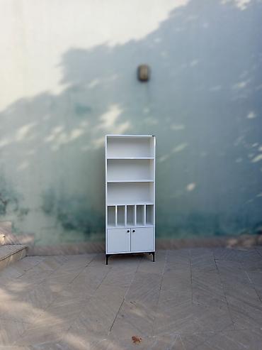 plastik skaflar: Ağ rəngdə çoxfunksiyalı kitablıq/raf sistemi - Dizayn: Minimalist — 4