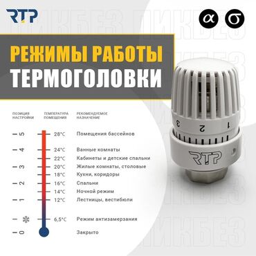 метчик набор: Термостатическая головка RTP для радиаторов отопления - Механическая