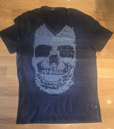 muske helanke za zimu: PHILIPP PLEIN Muska majica sa lobanjom napred od cirkona. V izrez. XL