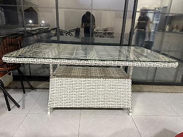 Bağ/tərəz verandası üçün rattan dəst Komplekt: - 1 ədəd üçnəfərlik