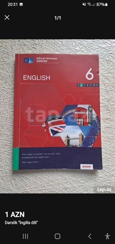 Testlər: İngilis dili Testlər 6-cı sinif, 1-ci hissə, 2019 il
