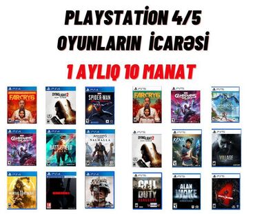 аренда ноутбуков: RENT-GAME Playstation 4/5 oyunlarının DISK şəklində icarəsi