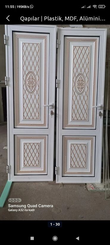 Plastik qapılar: Yeni Plastik qapı 80x200 sm Zamok və çərçivə ilə, Zəmanətsiz, Ödənişli quraşdırma, Ödənişli çatdırılma — 18