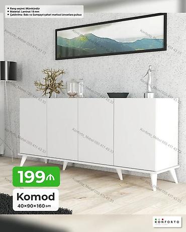 Məhsul: Komod Ölçülər: 40 × 90 × 160 sm Material: 18 mm laminat