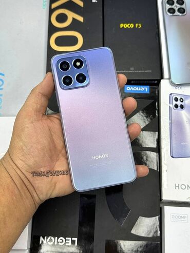 телефон 5: Honor X6, Б/у, 64 ГБ, цвет - Голубой, 2 SIM