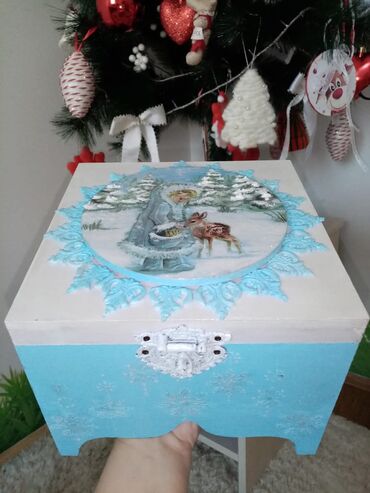 krpare za krevet: Jewelry box, Wood, color - Light blue, New