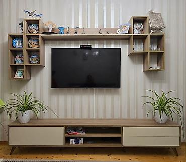 podstavka: TV stendi və divar rəfləri dəsti,ela veziyyetde — 1