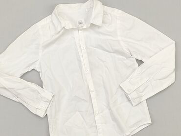 koszula w kratę reserved: Сорочка 7 р., стан - Хороший, візерунок - Однотонний, колір - Білий