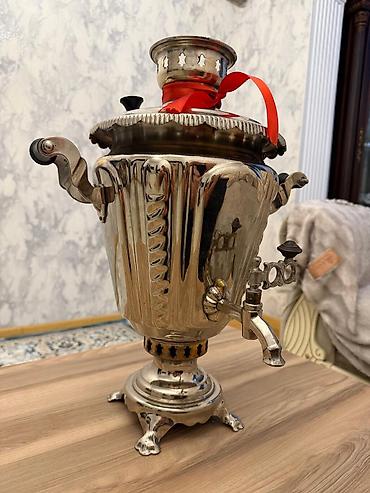 ev esya: 1980 ilin Zontik tipli samovar,mis latun tərkibli,az işdənmiş,təmirdə — 2