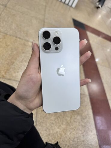 айфон 11 про макс бу цена в бишкеке: IPhone 15 Pro Max, Колдонулган, 256 ГБ, White Titanium, Коргоочу айнек, Каптама, Куту, 87 %